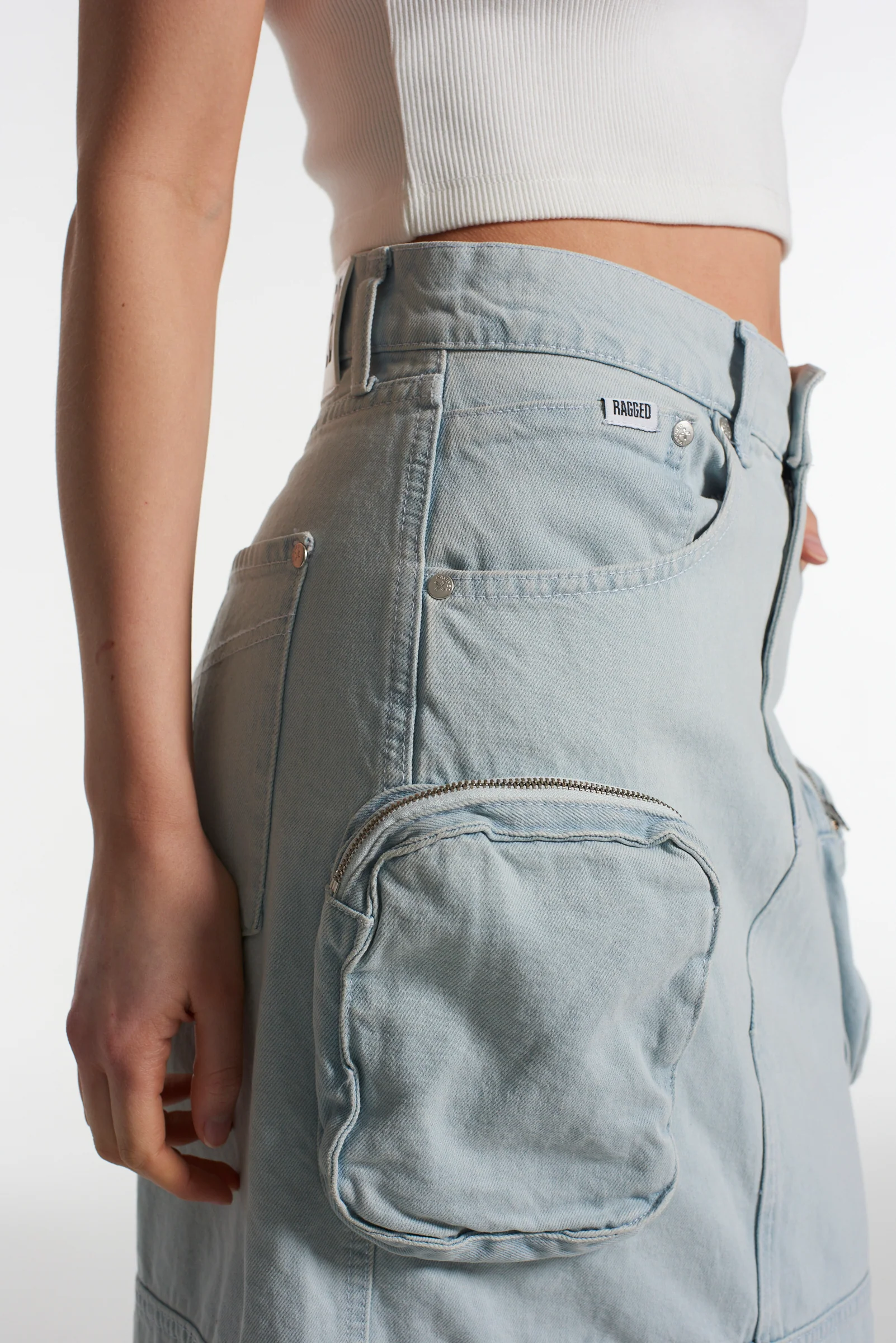 Zip Combat Maxi Skirt Stonewash - Image 10
